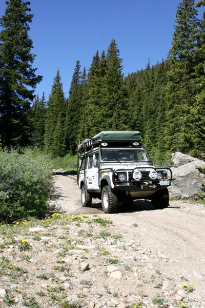 Graham’s turbo diesel 110 is an impressive machine, fitted with Safari Gard suspension, Technitop roof tent and numerous other modifications. This Colorado adventure was easy compared to their 30,000 mile expedition through Africa. Look for more on Graham’s awesome 110 in the future. 