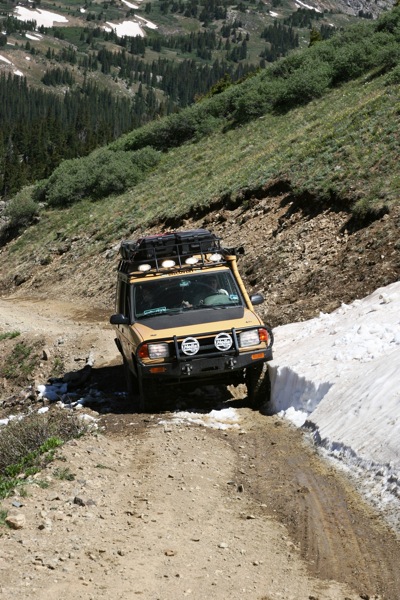 After the group dug the drift back, each vehicle made steady progress up Glacier Ridge.