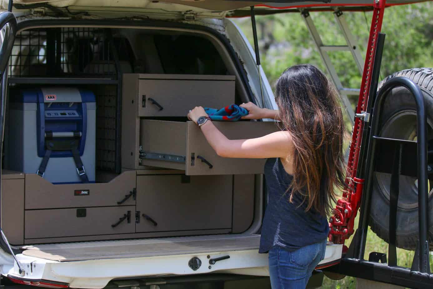 Trekboxx in vehicle open