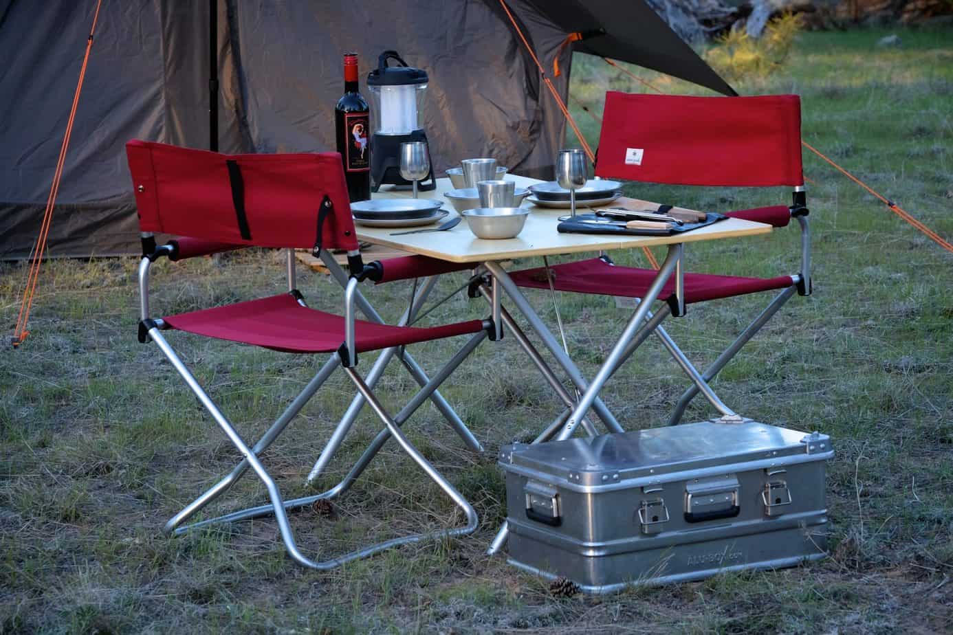 Field Tested: Snow Peak Single Action Table and Red Chairs - Expedition ...