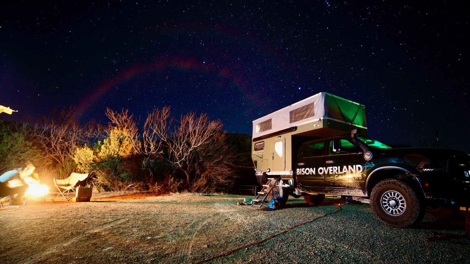 bison overland space wrangler at night