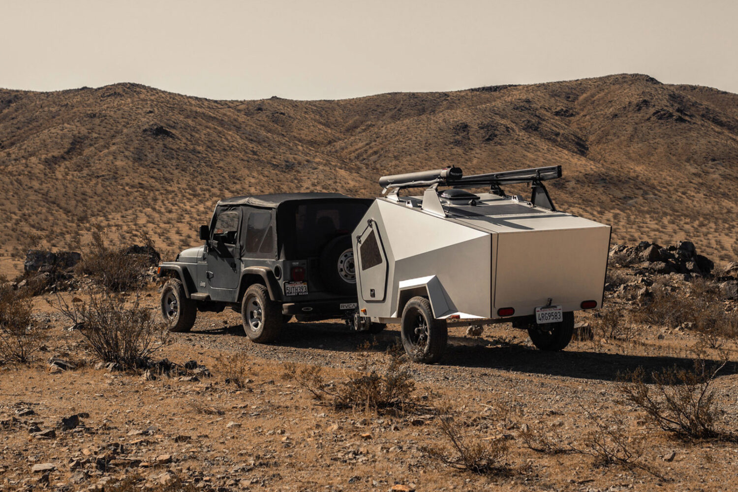 Polydrop P17A Travel trailer on a jeep