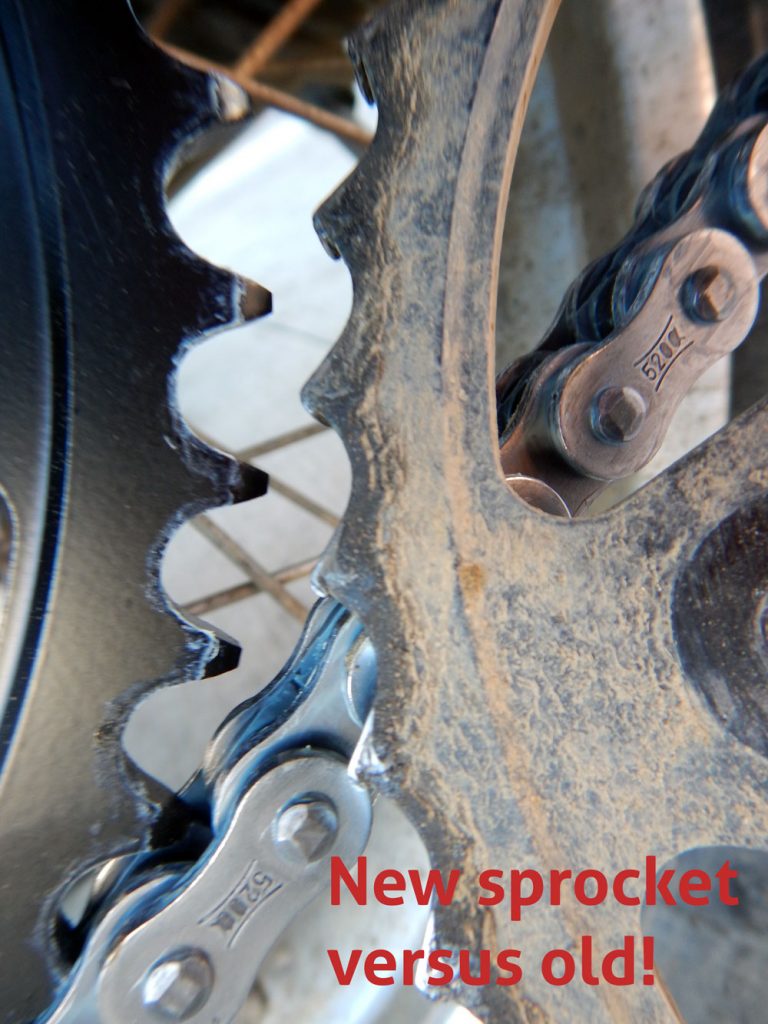 old motorcycle sprockets versus new