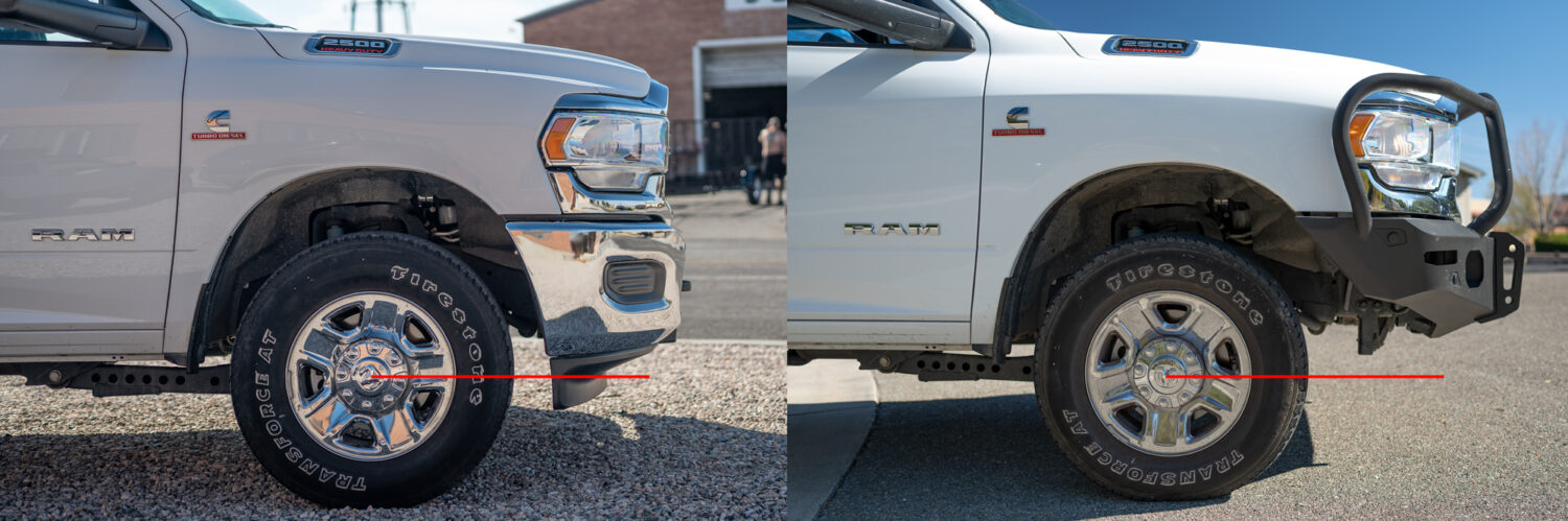 Expedition one rangemax ultra hd front bumper before and after