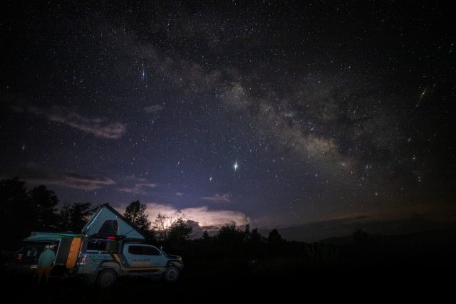 Camping at night