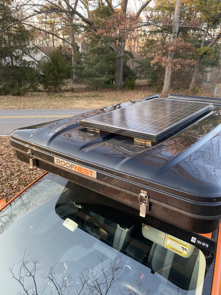 rooftop tent with solar panel