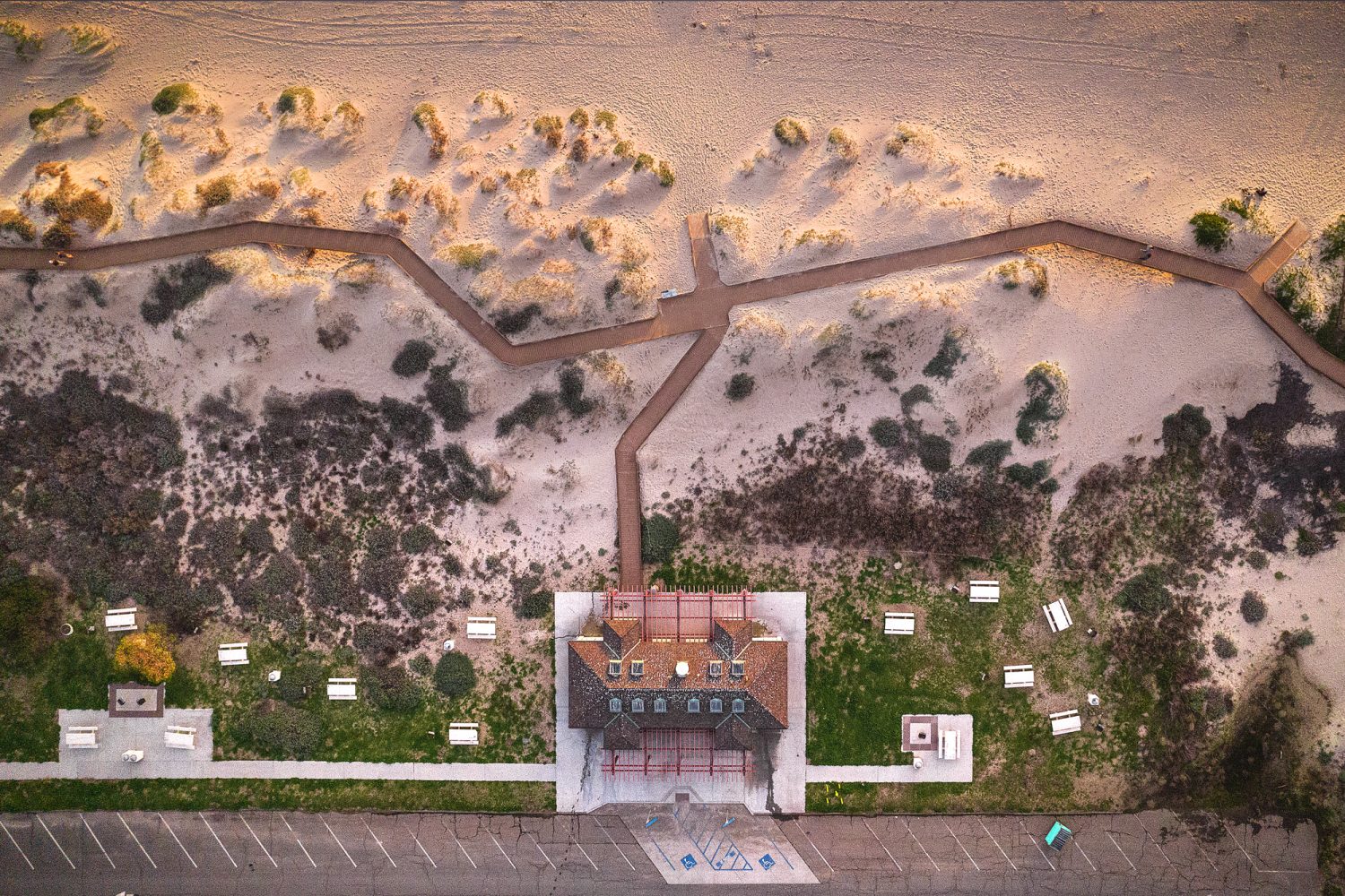 carpenteria state beach boardwalk aerial photo