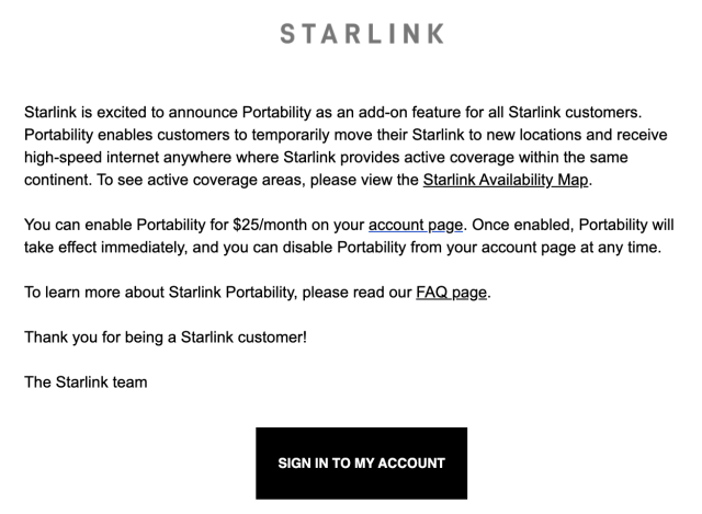 starlink internet portability fee