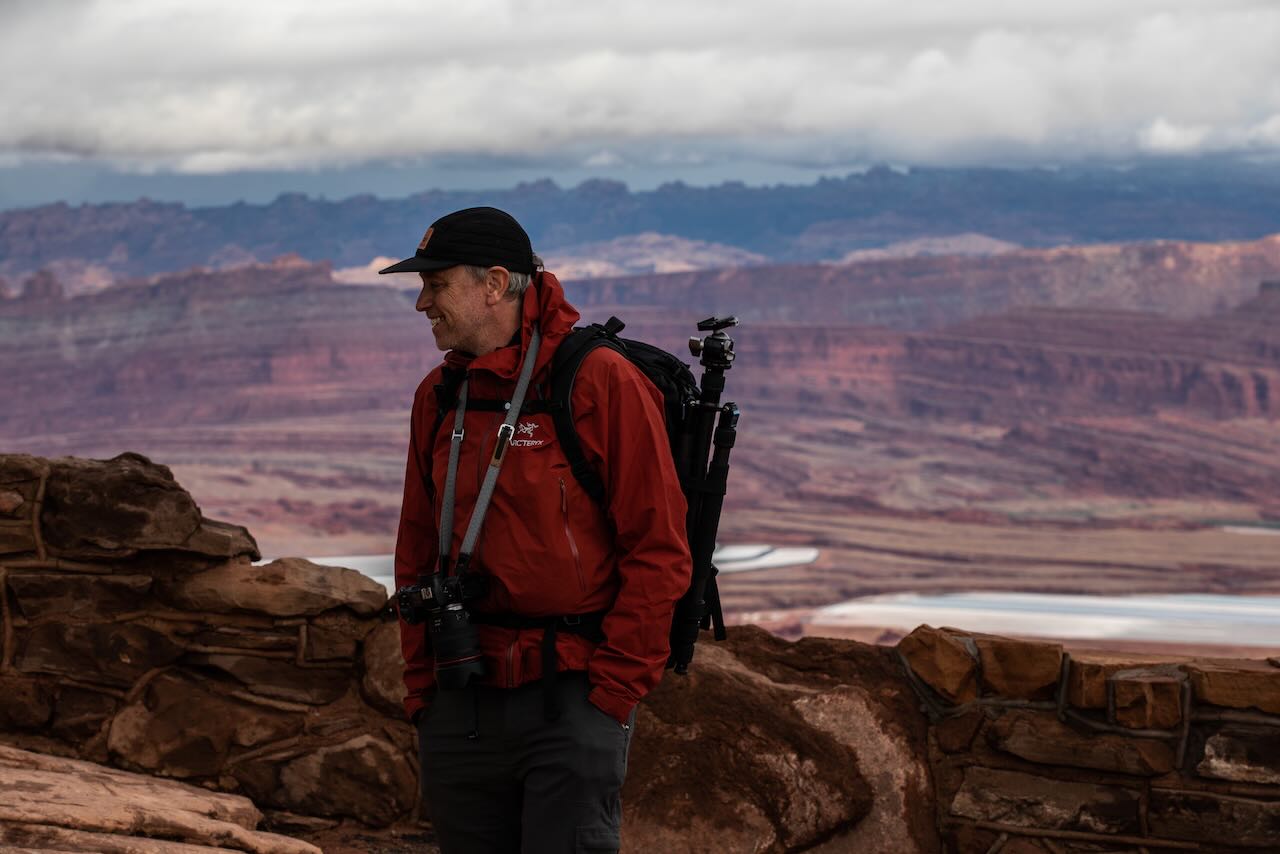 Kurt Windisch sets up for sunset at Dead Horse Point State Park