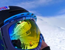 Skier with Helmet and Goggles