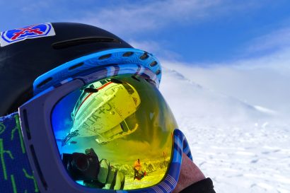 Skier with Helmet and Goggles