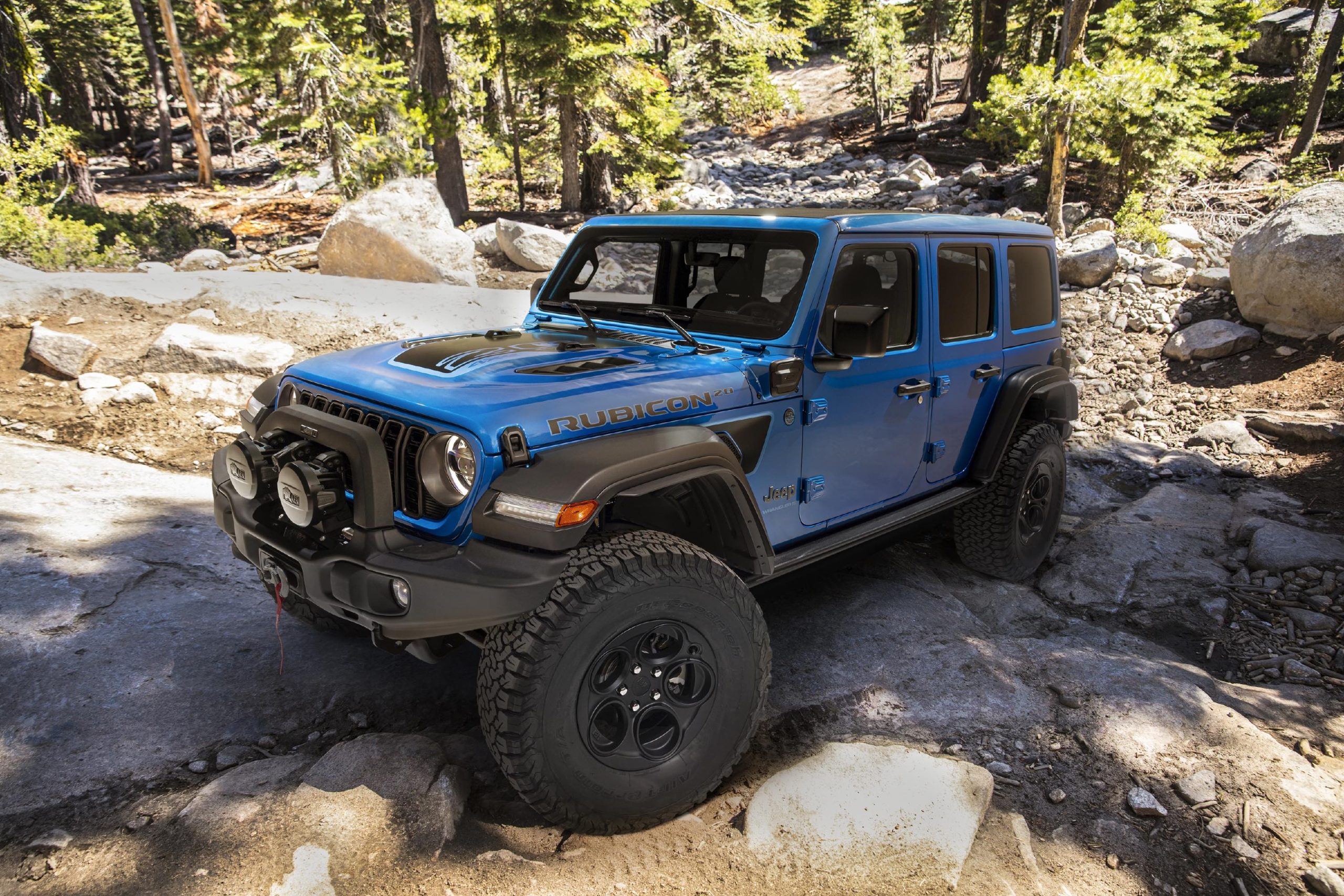 Rubicon 20th Anniversary Level II by American Expedition Vehicles (AEV) upfit for 2023 Jeep® Wrangler Rubicon 4xe features 37-inch BFGoodrich All-Terrain T/A KO2 tires