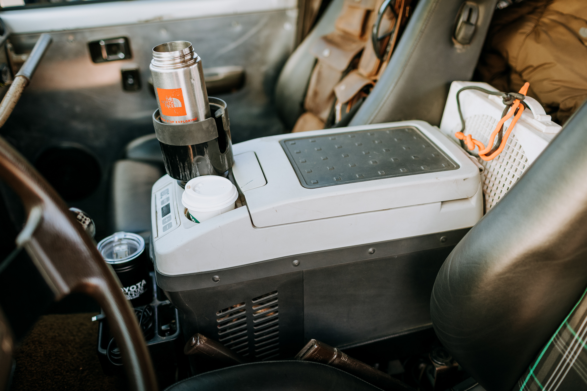 Toyota FJ62 center console fridge