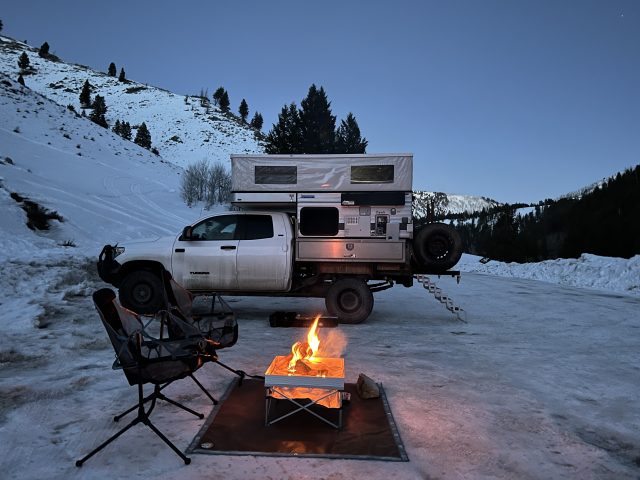 Toyota Tundra camping in the wild