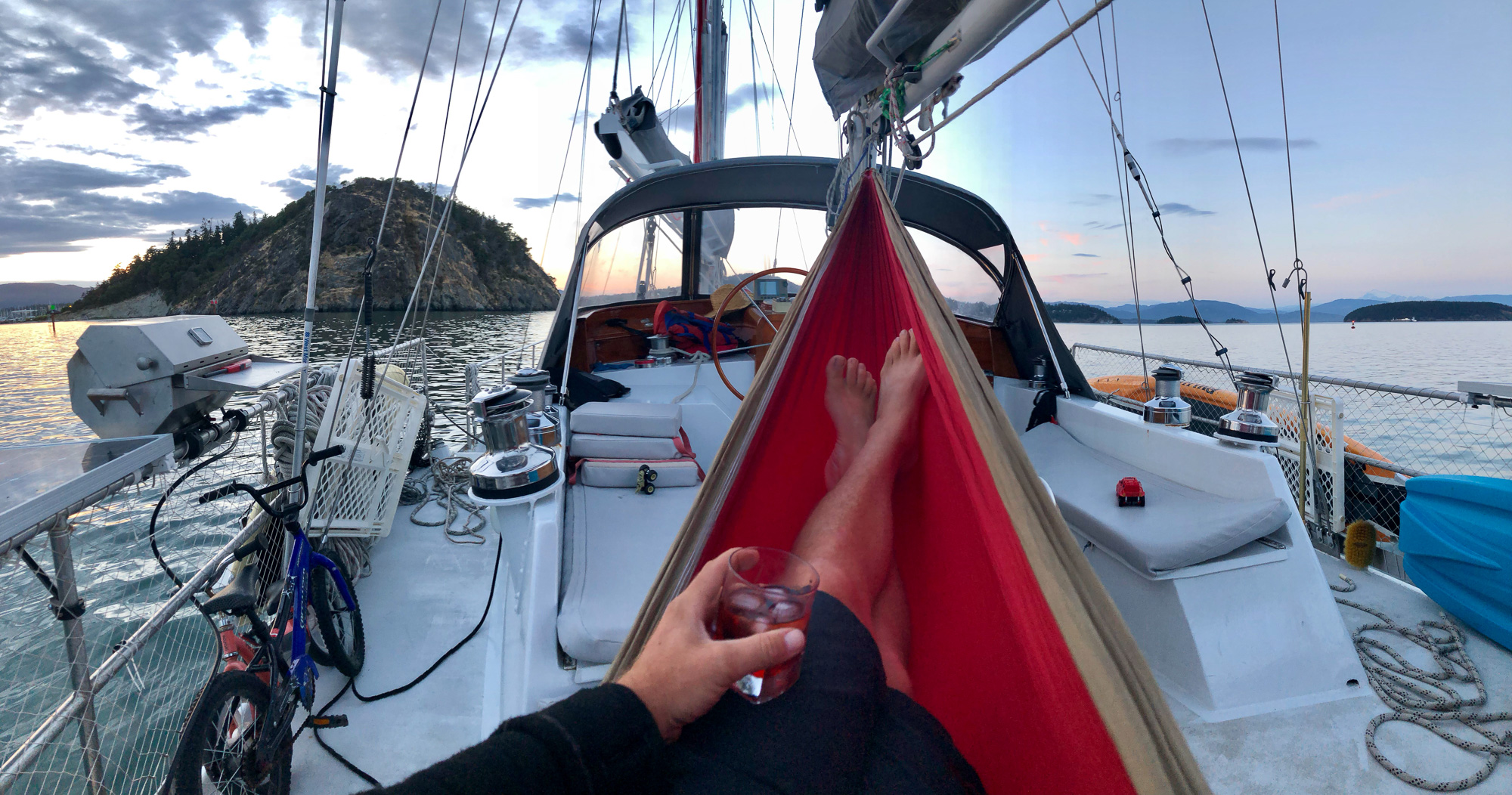 sailing and relaxing