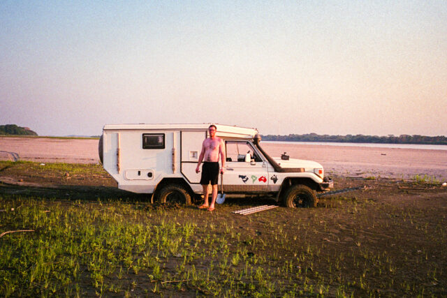 A Toyota Troop Carrier overlanding