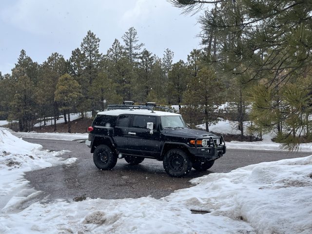 Toyota 4WD off road in the snow