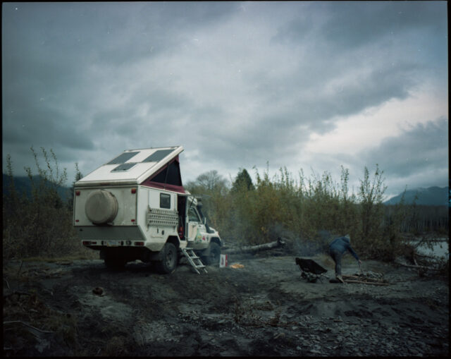 A Toyota Troopy overlanding gravel roads