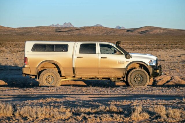 AEV Prospector Power Wagon on dirt roads