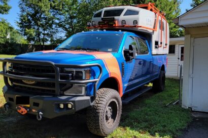 A Ford F-350 camper