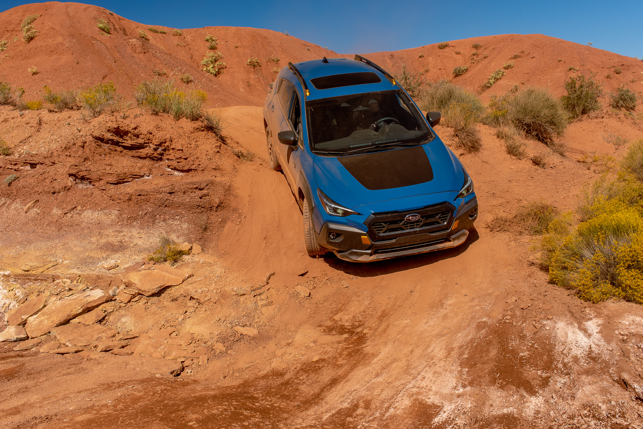 2024 Subaru Crosstrek Wilderness climbing rough roads in Utah