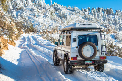 last minute gift - mercedes g-wagen in the snow