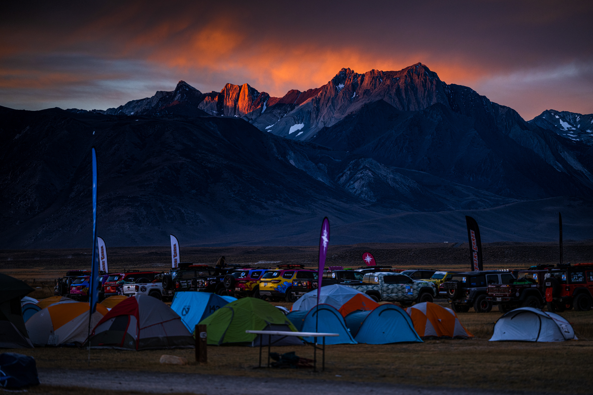 Camp in the evening