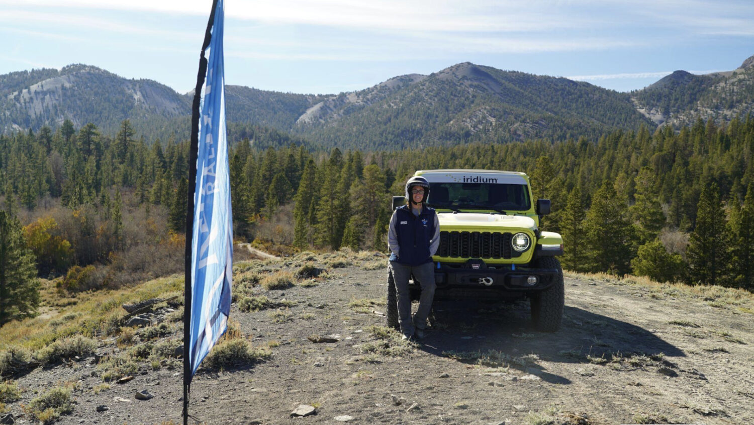 Paula at a checkpoint