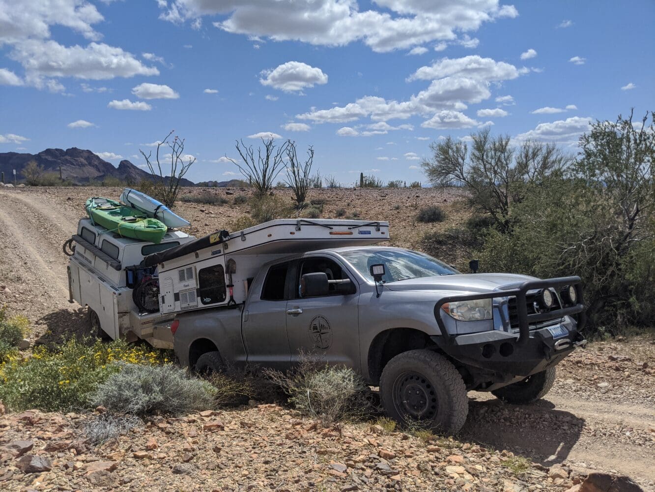 2007 Toyota Tundra w/ Four Wheel Camper Hawk and Utility Trailer