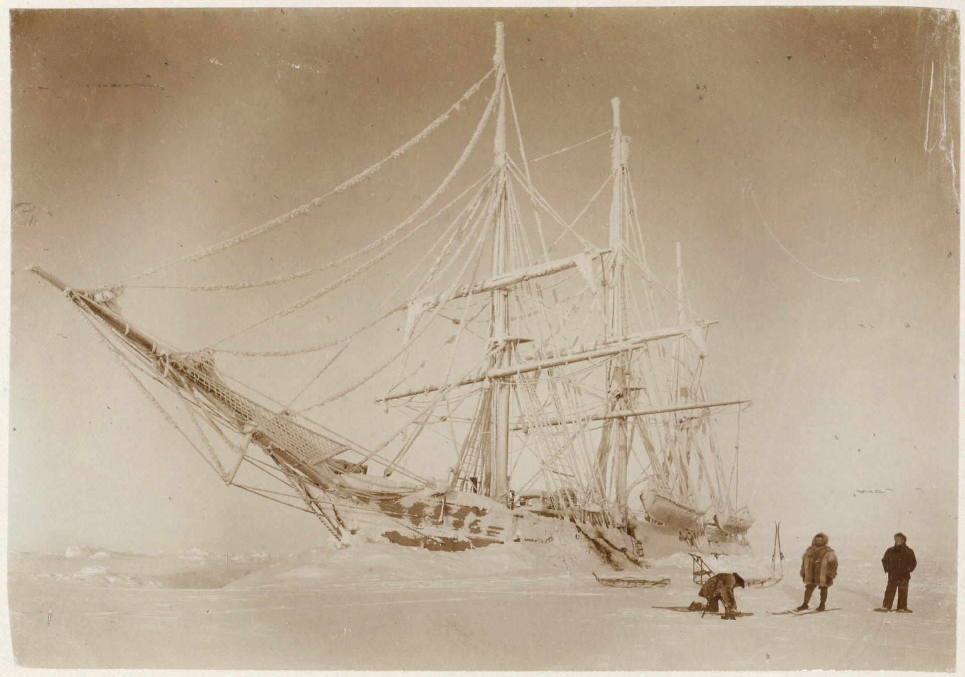 The Belgica expedition trapped in the Antarctic ice in 1897. Human Achievement