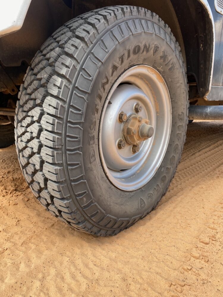 The Firestone Destination X/T all-terrain tire.