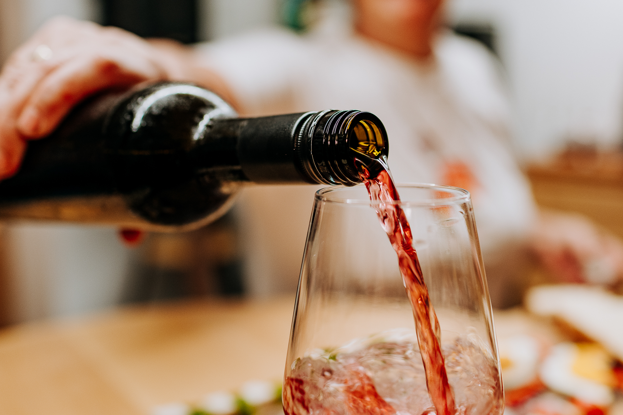 pouring wine in slovenia