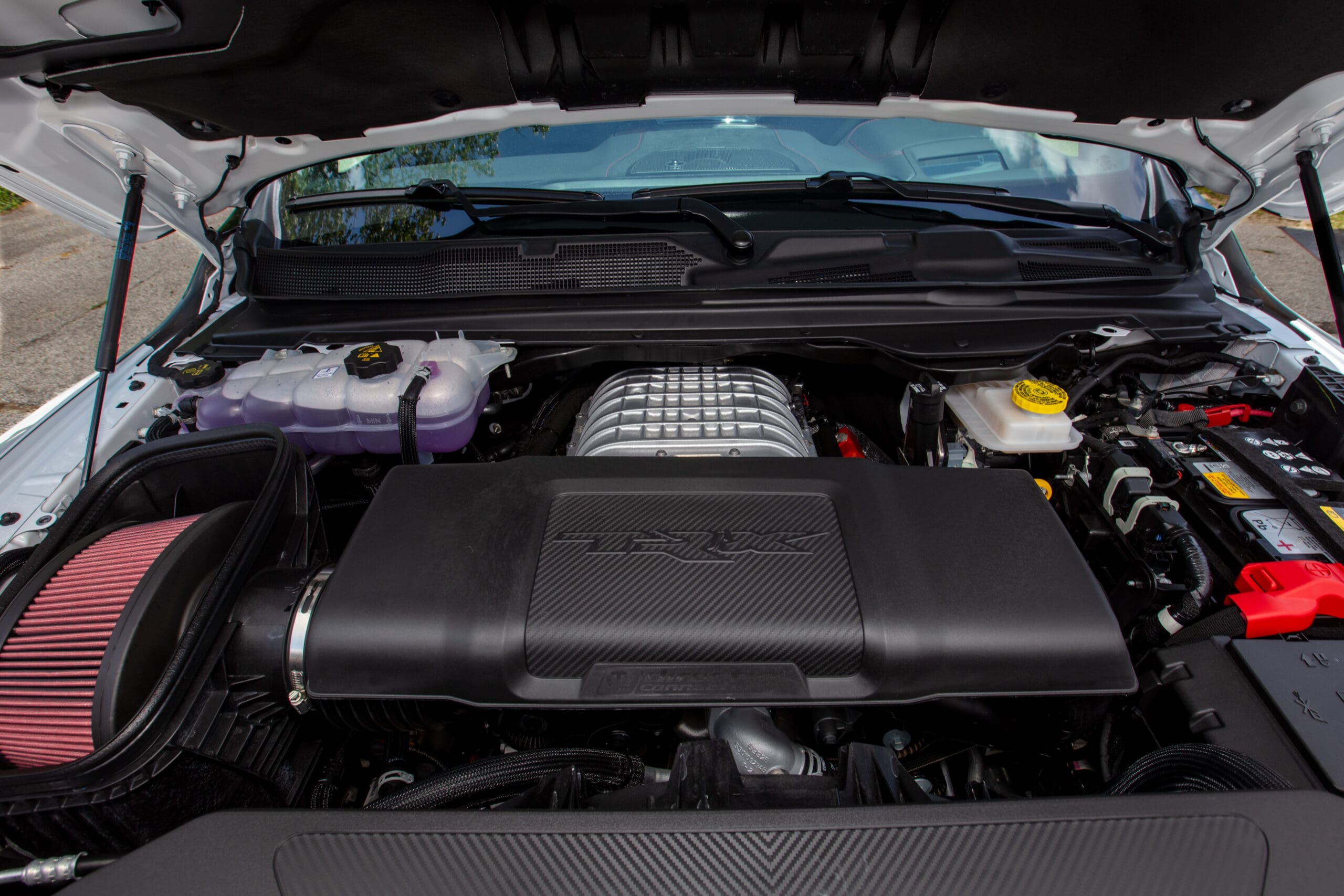 engine bay of ram trx