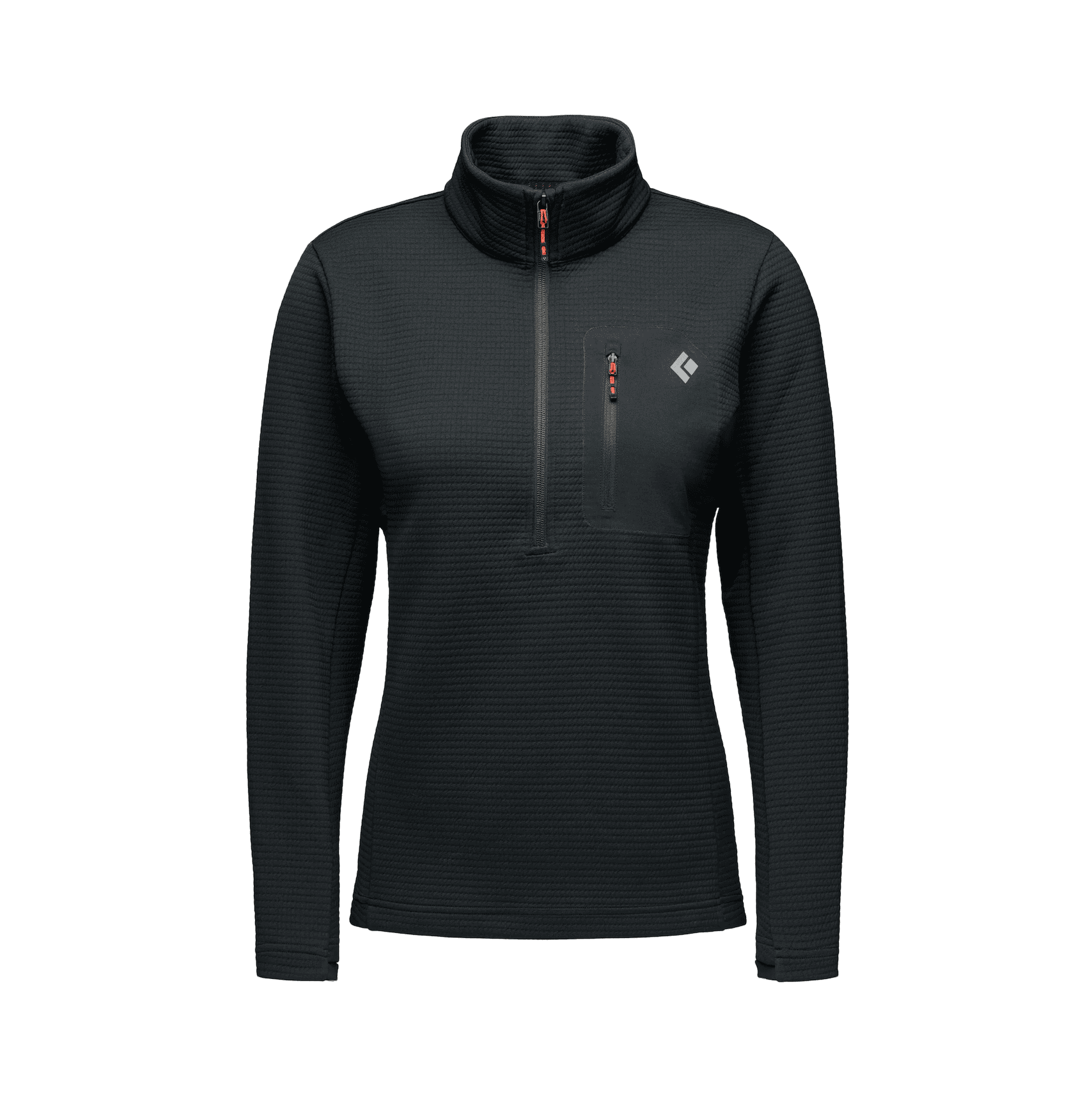 black half-zip sweater