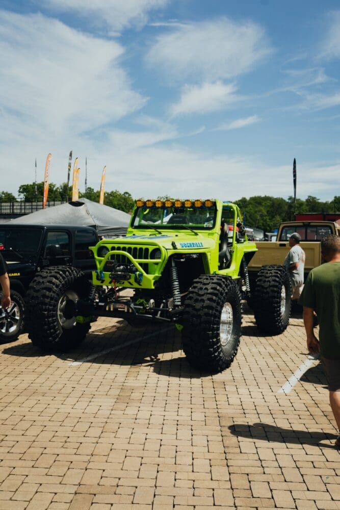 Bright green custom Jeep build at Smoky Mountain Jeep Invasion