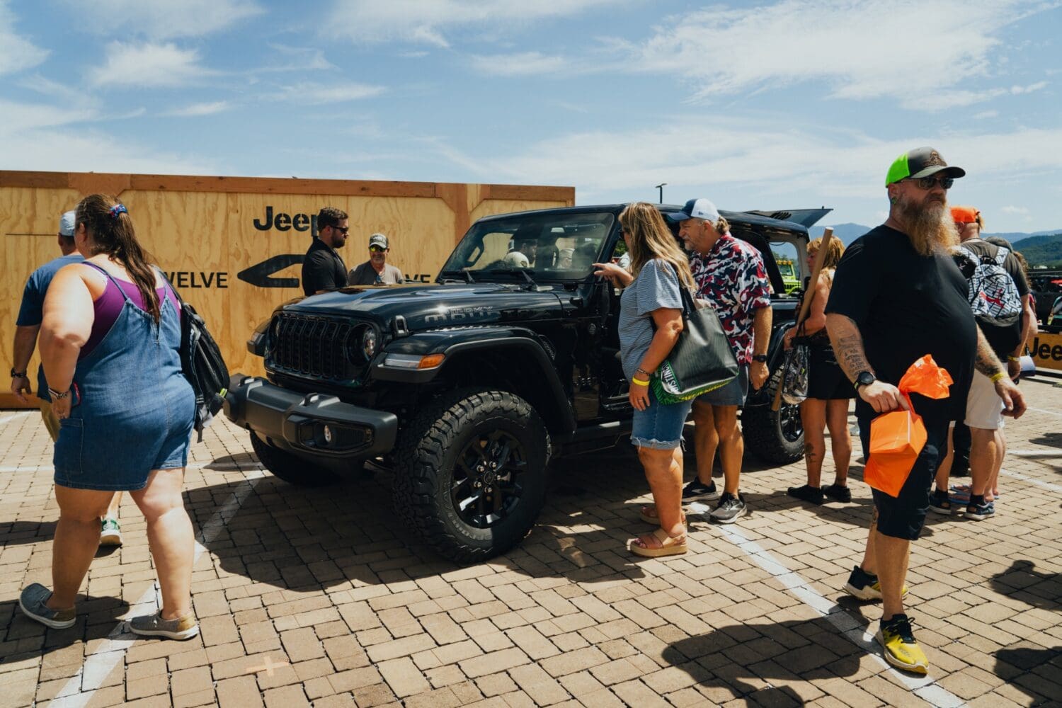 Attendees view the newly revealed Smoky Mountain Edition Jeep Wrangler